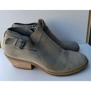 Eileen Fisher tan suede ankle boots